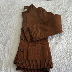 LOFT Rust Brown Thick Cardigan Sweater